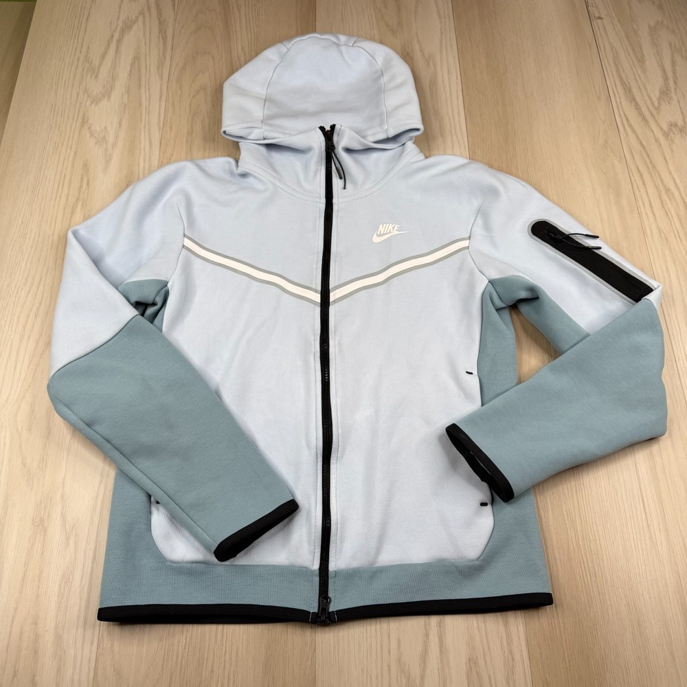 Nike Mens Celestine Blue Sportswear Tech Fleece Streetwear Full Zip Hoodie Sz S